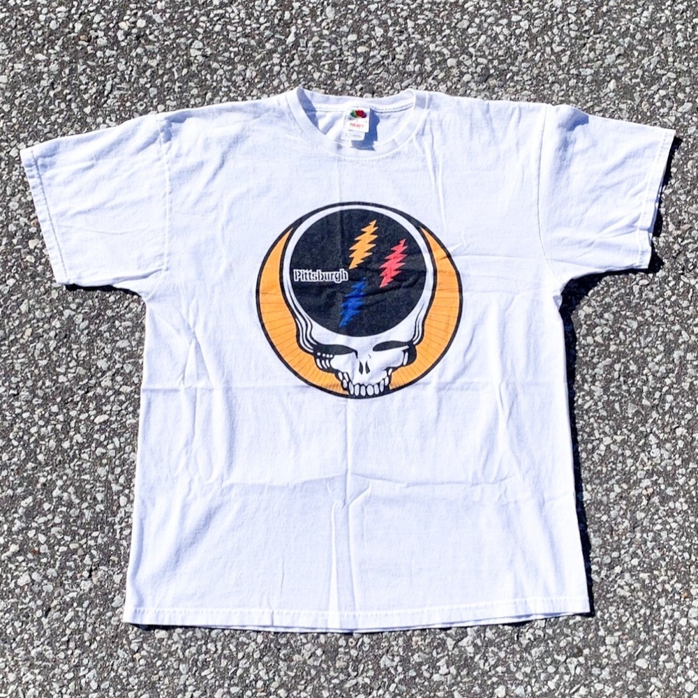 Vtg 90s Grateful Dead Pittsburgh Steelers Steal Your Face Shirt (XL) FOTL